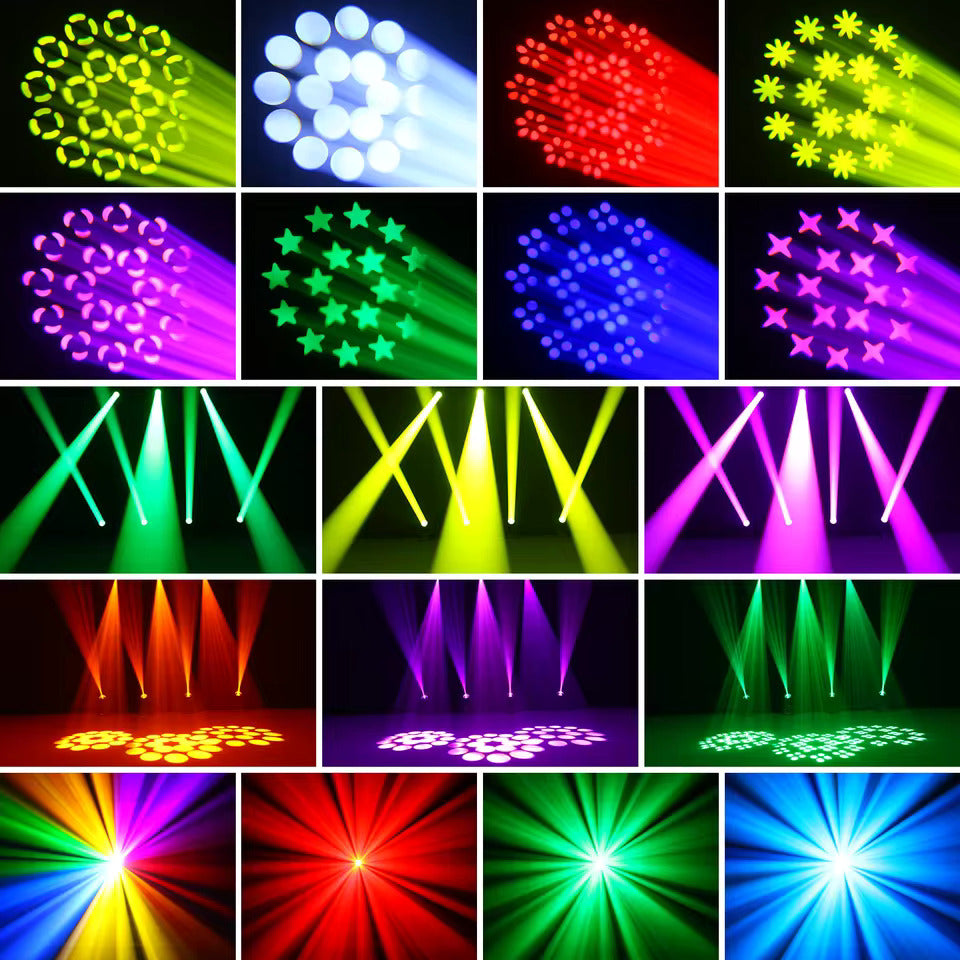 200W LED Beam pohyblivá hlava, 18prizmatický barevný projektor pro jevištní osvětlení, efektový projektor pro bary, narozeninové oslavy, kluby, KTV, koncerty a divadla