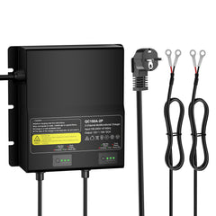 NOEIFEVO 12V 20A 2-bank (10A/bank) universele acculader, 12V waterdichte LiFePO4-lithium-loodzuur lader voor camper, boot, motorfiets, grasmaaier, trollmotor en loodzuuraccu