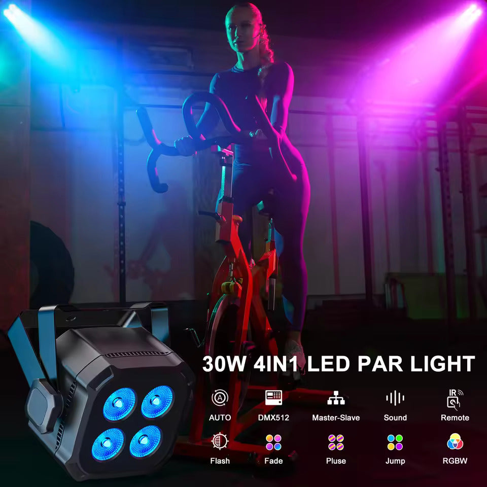 Party-Licht, 4x8W RGB LED Bühnenleuchte mit Fernbedienung/DMX-Steuerung, DJ-Licht geeignet für Hochzeiten, Partys, Clubs und Disco-Veranstaltungen