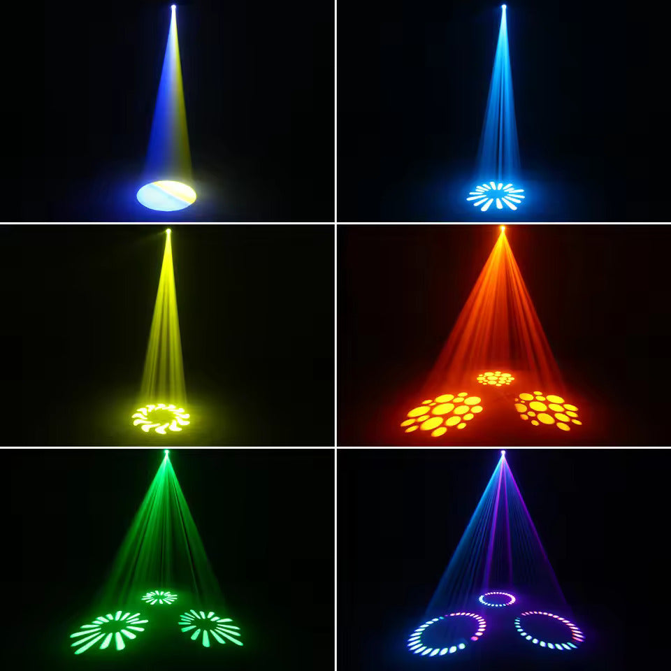 120W Gobo Moving-Head-Leuchte, 3-fach-Prisma-Bühnenlicht mit RGBW, DMX-gesteuert, LED-Strahler für KTV, DJ, Disco, Shows und Partys