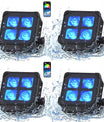 40W vanntett LED-PAR-lyskaster (4x10W RGBWA+UV) med innebygd batteri og DMX-styring for DJ-er og diskoteker