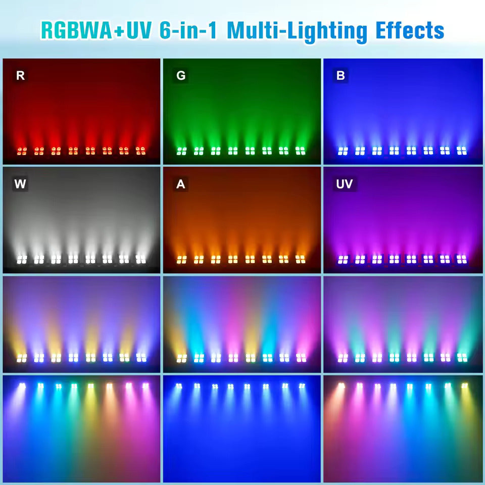 40W vanntett LED-PAR-lyskaster (4x10W RGBWA+UV) med innebygd batteri og DMX-styring for DJ-er og diskoteker