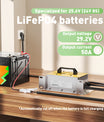 NOEIFEVO 29.2V 50A LiFePO4 Cargador de batería para 24V 25.6V LiFePO4 Batería, Impermeable, 0V BMS Activar