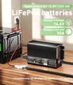 Noeifevo 14,6 V 50A LiFePO4 litio al batterie per rapido Caricabatterie per batterie LiFePO4 12 V (12,8 V), attivazione BMS 0 V, spegnimento automatico con protezione completa