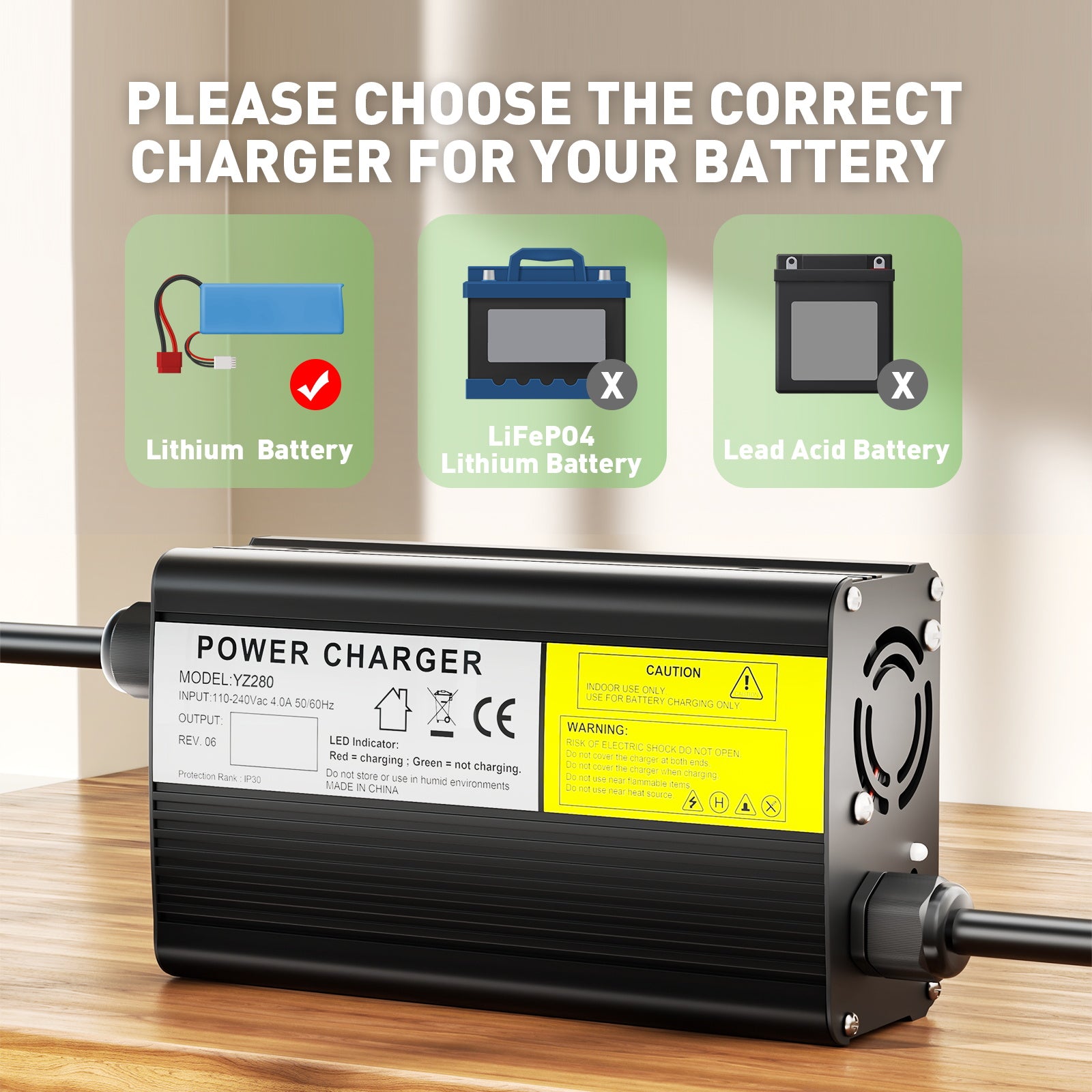 NOEIFEVO 8.4V 12A caricabatterie per batteria al litio per batterie al litio 7.4V 2S, caricabatterie per E-Bike, scooter, dispositivi elettrici e motociclette.