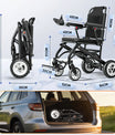 Elektrický invalidní vozík – 13.6kg, 300W motor, odnímatelný lithiumový akumulátor, elektromagnetická brzda, nosnost 100kg, lehký elektrický skládací vozík ideální pro cestování & každodenní použití