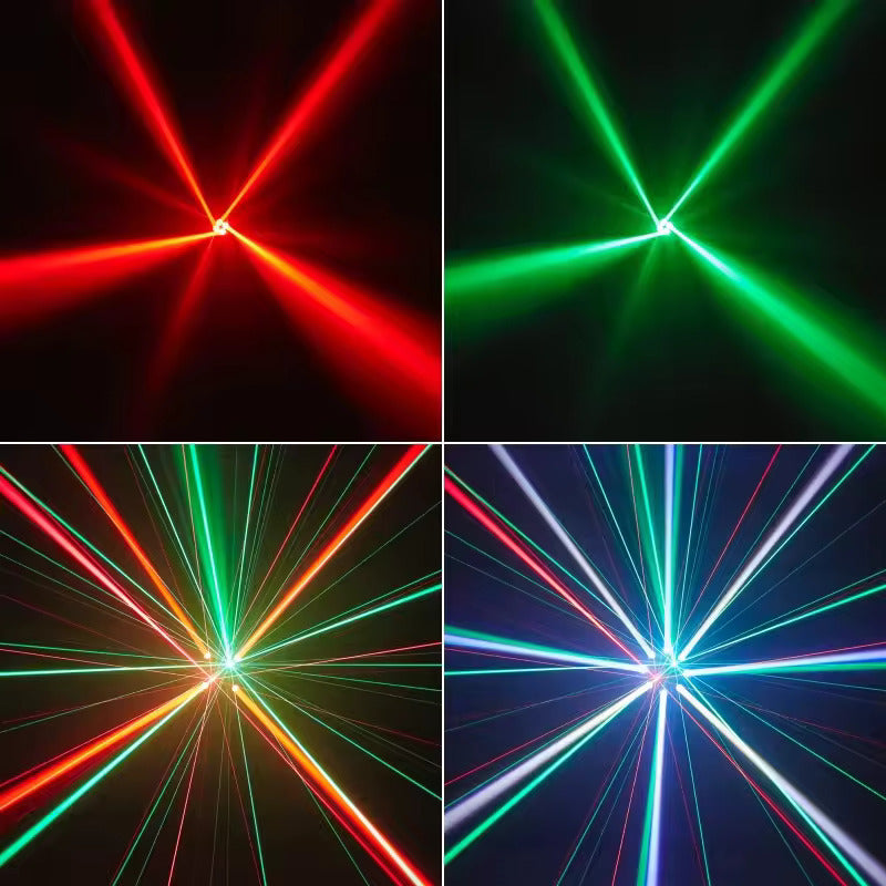 180W 8-Arm-Beam-Partylicht Bühnenbeleuchtung, 4-in-1 RGBW LED-Effektleuchte DMX512 für DJ, Disco-Party, KTV, Konzert, Nachtclub