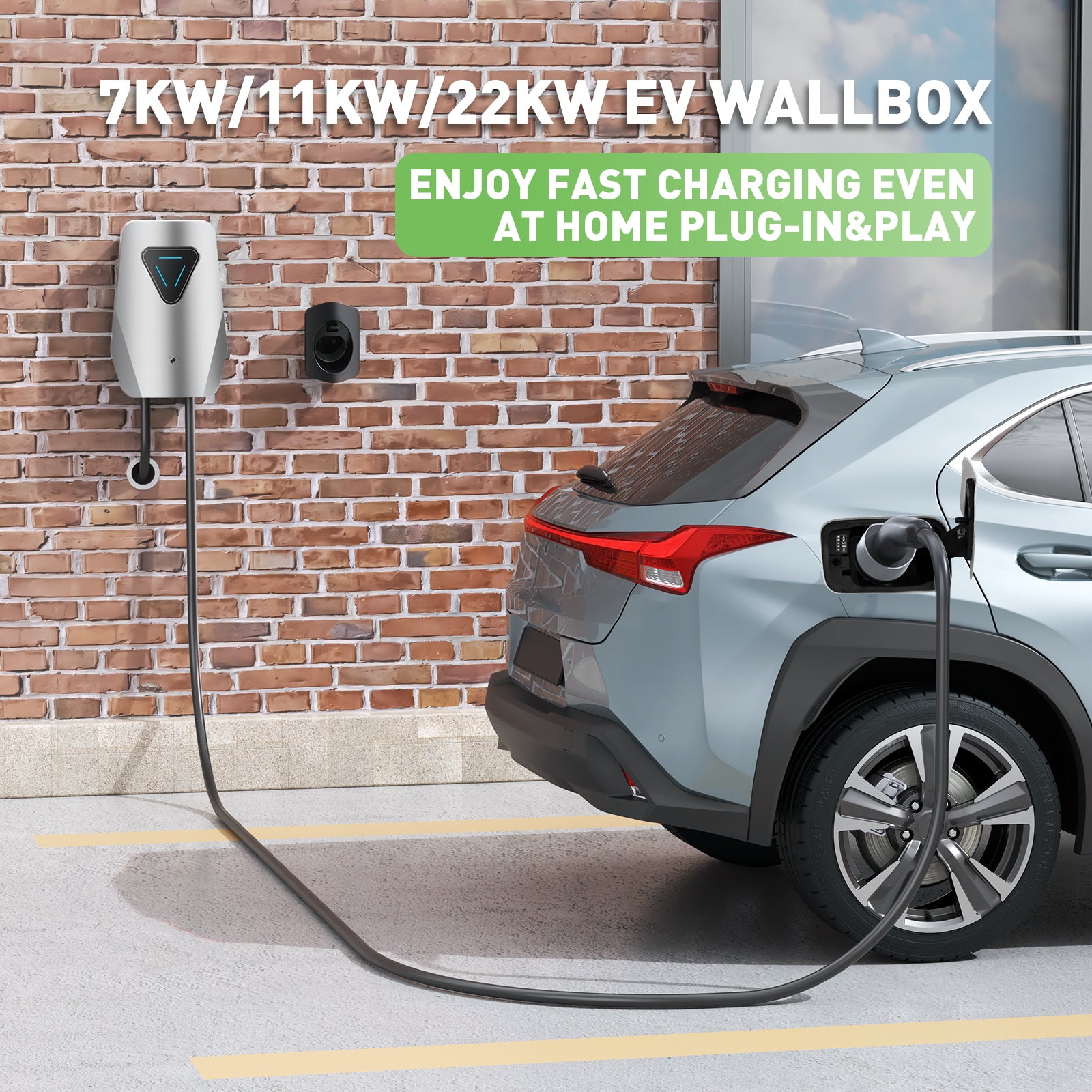 Noeifevo Q5 7KW 11KW 22KW EV Wallbox Stazione di ricarica tipo 2 5M DC6mA Protezione RCD