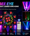 200W 8ramenné moving head světlo včelí oko, DJ pódiové osvětlení s podporou DMX512, RGBW 4 v 1 LED party světlo s dálkovým ovládáním pro svatby, bary, kluby a diskotéky