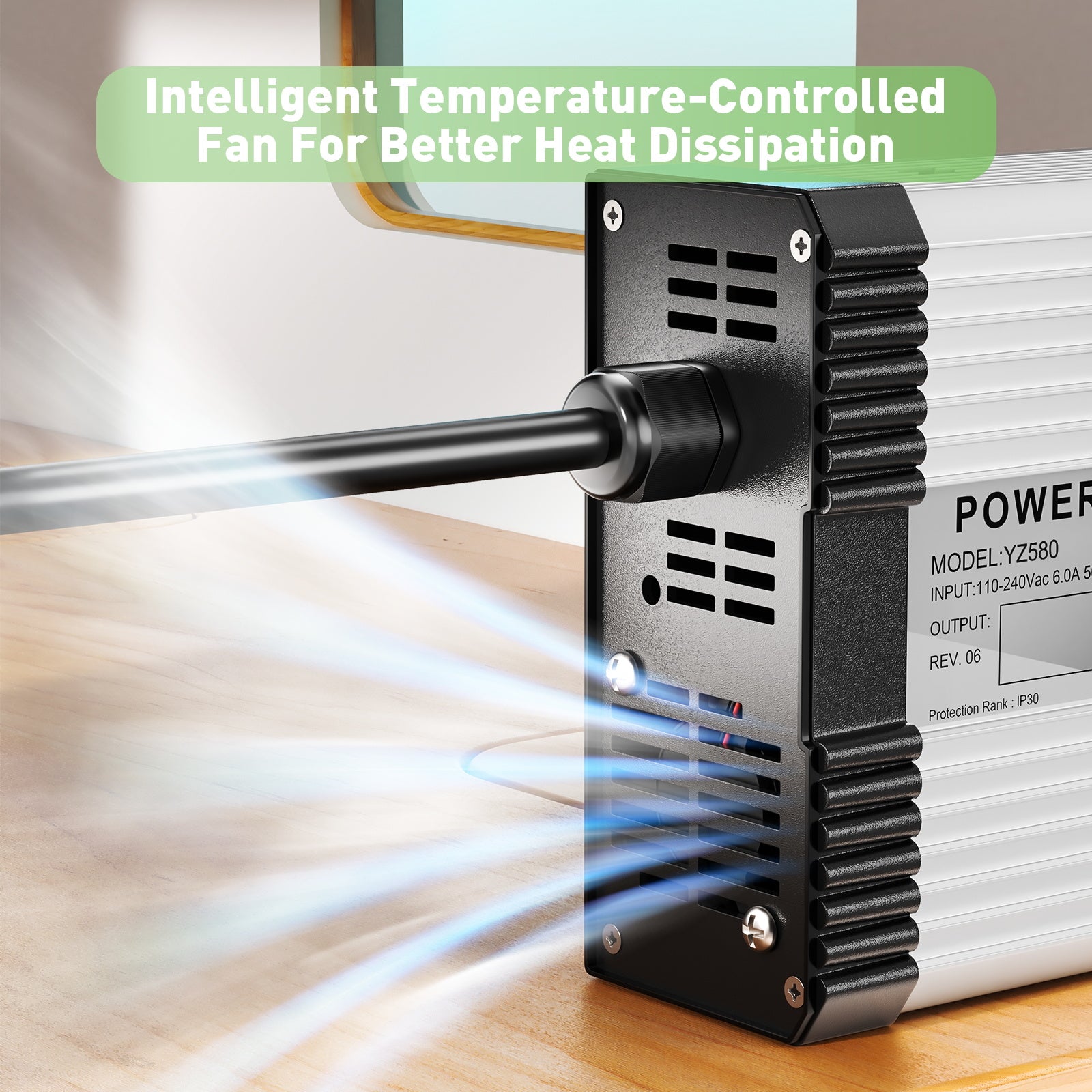 NOEIFEVO 96,6V 4A litio al batterie  per Caricabatterie per 23S 84V 85,1V litio al batterie，con ventola di raffreddamento, spegnimento automatico.