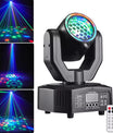 36W párty světlo, otočný reflektor s paprskovým vzorem, plné RGB barvy, DMX ovládání, režim ovládání hlasem, stroboskopický efekt, vhodné pro DJ, diskotéky, rodinné oslavy a Vánoce.
