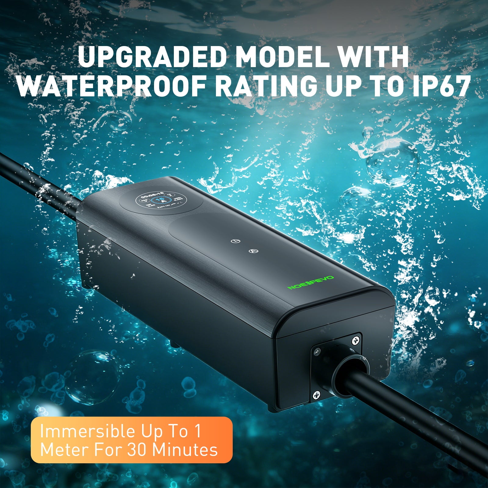 NOEIFEVO Mobilní wallbox 11kW s aplikací [5m/10m | 3fázová | 6–16 A], nabíjecí kabel pro elektromobily CEE-16A 400V na Typ 2 s nastavitelným nabíjecím výkonem, EV nabíječka pro ID.3/4/5/7, iX1, Model 3/Y a další BEV/PHEV