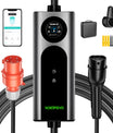 Noeifevo Typ2 Mobilní EV Wallbox, 11KW 3-fázový CEE16A Nastavitelný výkon nabíjení EV nabíječka, 5m/10m/15m EV nabíjecí kabel pro Model Y/3, ID.3/4/5, MG4, EX30, e-up, e-tron, Zoe a další EV.