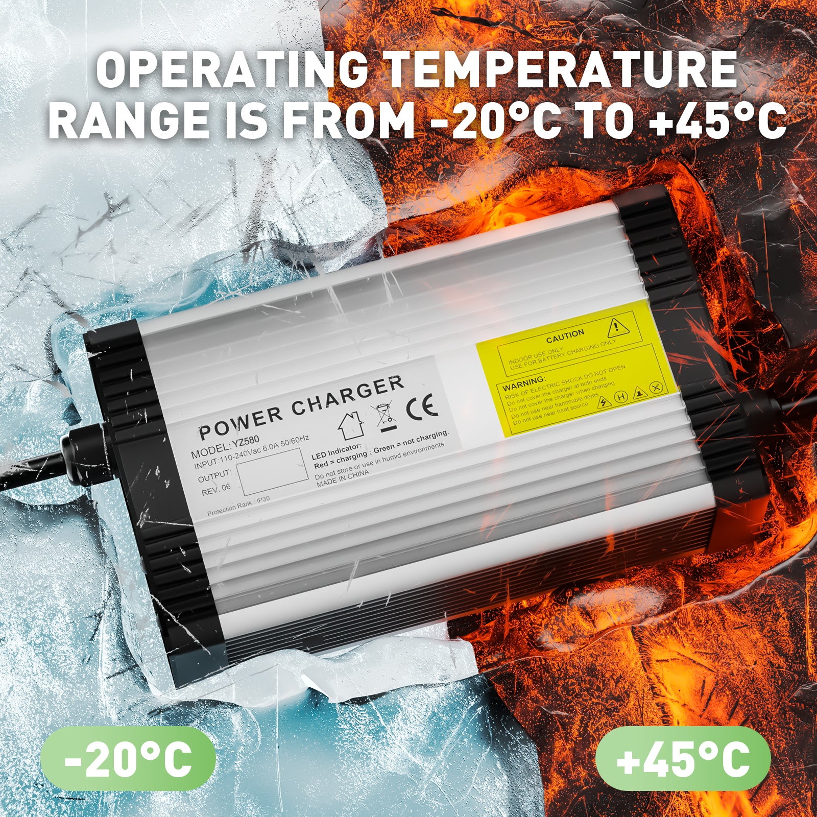 NOEIFEVO 29.2V 14A LiFePO4-batterilader til 24V 25.6V 8S LiFePO4-batteri, med kølevifte, automatisk slukning.