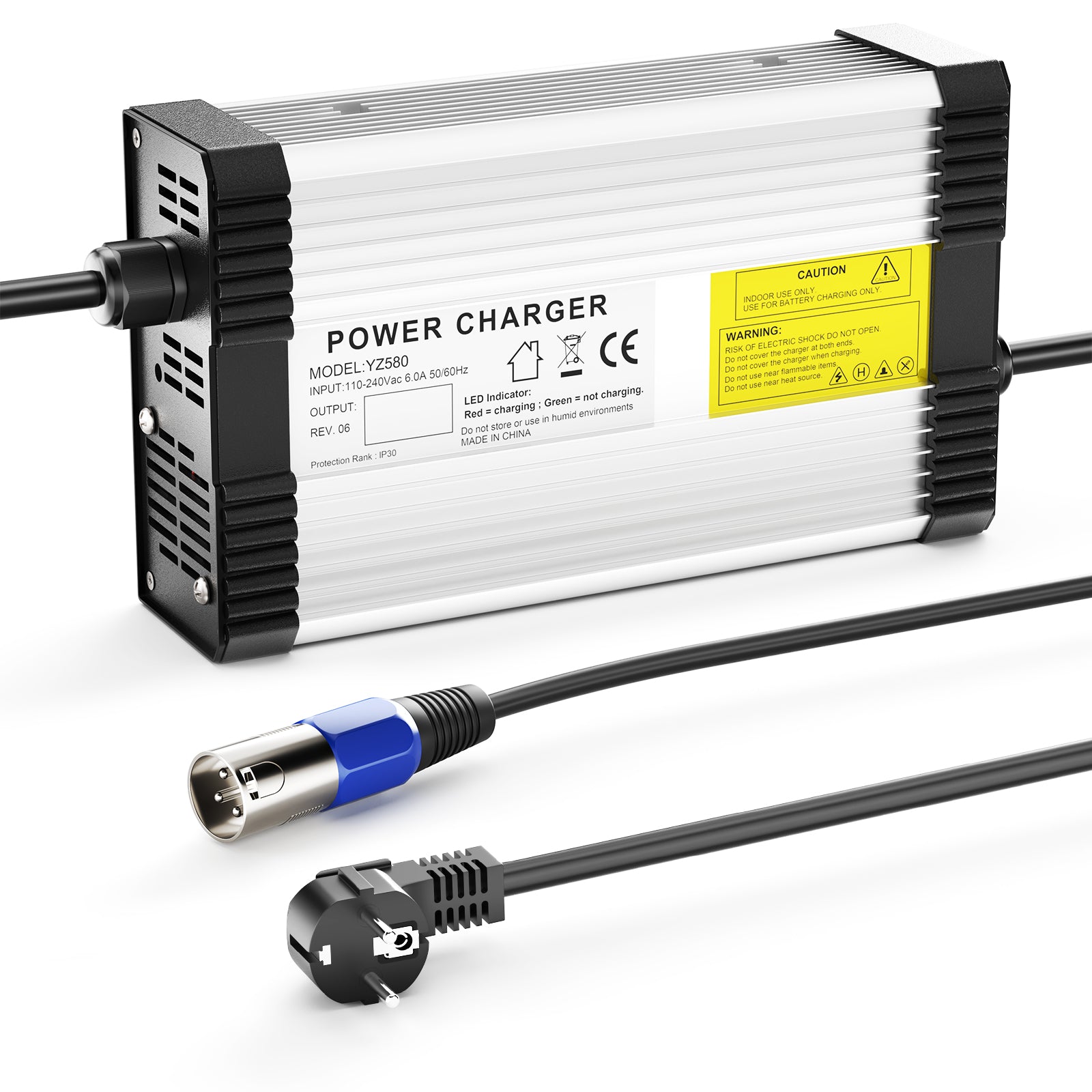 NOEIFEVO 50.4V 8A Lithium nabíječka baterií pro 12S 44.4V lithium baterii, s chladicím ventilátorem, automatické vypnutí.