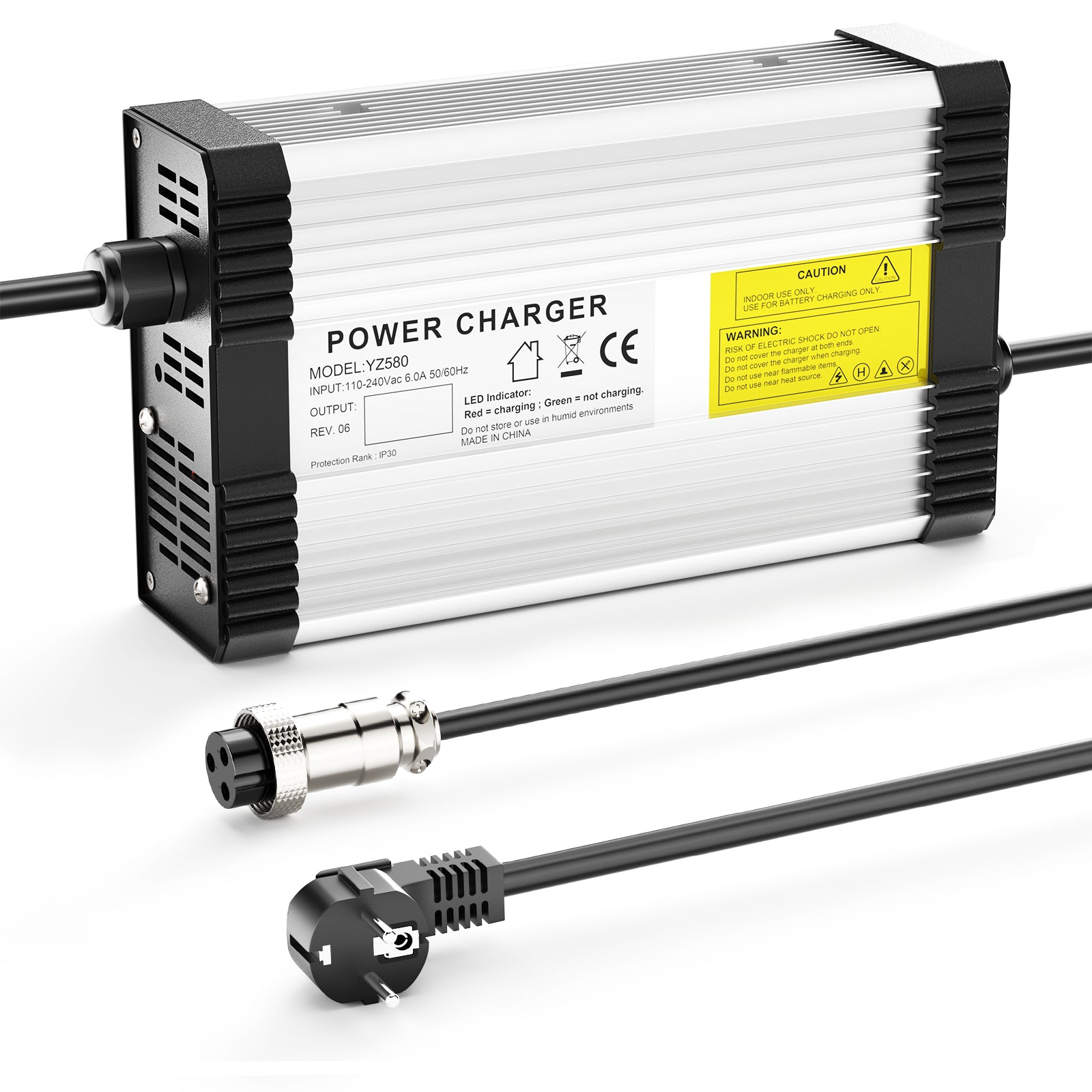 NOEIFEVO 27.6V-29.4V 14A Cargador de batería de plomo-ácido  para baterías de plomo-ácido de 24V, con ventilador de refrigeración y apagado automático.