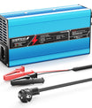 NOEIFEVO 42V 10A 10S Lithium-batterijlader, voor 10S 37V Li-Ion batterij, automatische uitschakeling, aluminium behuizing, met ventilator (blauw)