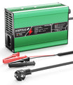 מטעין ליתיום NOEIFEVO 50.4V 2A 2.5A 3A עבור סוללות 12S 44.4V Li-Ion Lipo, מאוורר קירור, כיבוי אוטומטי (ירוק)