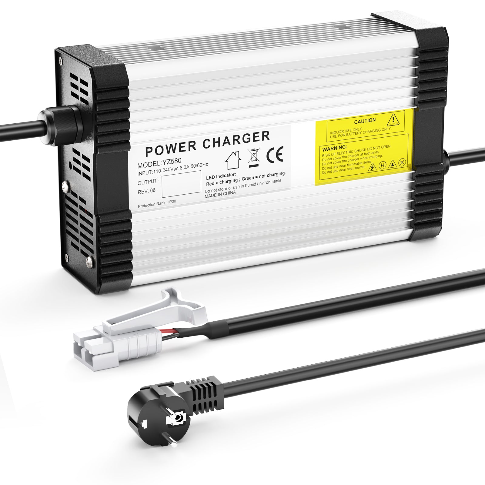 Carregador de bateria de lítio NOEIFEVO 12.6V 20A para 3S 11.1V 12V, com ventilador de refrigeração e desligamento automático.