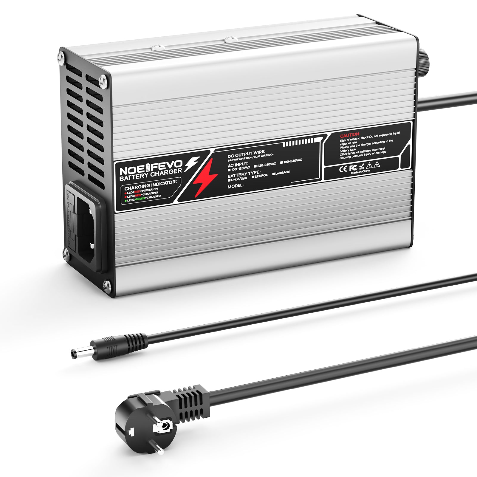 NOEIFEVO 27.6V-29.4V 5A  Blei-Säure-Batterieladegerät für 24V Blei-Säure Batterie, Kühlventilator, automatischer Abschaltung