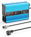 NOEIFEVO 54.6V 2A 2.5A 3A lithiumová nabíječka pro 13S 48.1V Li-Ion Lipo baterie, chladicí ventilátor, automatické vypnutí（BLUE）