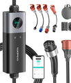NOEIFEVO Master Traveller EV Wallbox 11kW mit App, Mobile Ladestation 3-Phasen 400V (6-16A einstellbar), 5m/10m Type 2 Ladekabel mit EU-Reiseadapter (CEE32/CEE16A/Schuko/Type2 Stecker), IP65 wasserdicht, RCD B Schutz Ladegerät