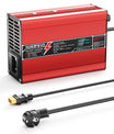 NOEIFEVO 12.6V 10A מטען ליתיום עבור סוללות 3S 11.1V Li-Ion Lipo, מאוורר קירור, כיבוי אוטומטי (אדום)