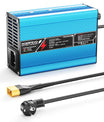 NOEIFEVO 54.6V 2A 2.5A 3A lithiumová nabíječka pro 13S 48.1V Li-Ion Lipo baterie, chladicí ventilátor, automatické vypnutí（BLUE）