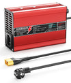 NOEIFEVO 54.6V 2A 2.5A 3A Carregador de Bateria de Lítio para Baterias 13S 48.1V Li-Ion Lipo, Ventilador de Resfriamento, Desligamento Automático (Vermelho)