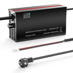 NOEIFEVO 73V 20A Nabíjačka batérií Lithium-LiFePO4 pre batérie LiFePO4 60V 64V 20S, s LCD displejom, nastaviteľný prúd, nabíjačka pre trollingové motory, člny a karavany