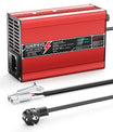 NOEIFEVO 43.8V 4A LiFePO4 Batterie-Ladegerät für 12S 36V 38.4V LiFePO4 Batterie, mit LCD-Anzeige, Kühlventilator, automatischer Abschaltung(RED)