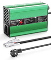 Carregador de Lítio NOEIFEVO 42V  2A 3A 3.5A 4A para baterias Li-Ion Lipo 10S 37V, com ventilador de resfriamento e desligamento automático (VERDE)