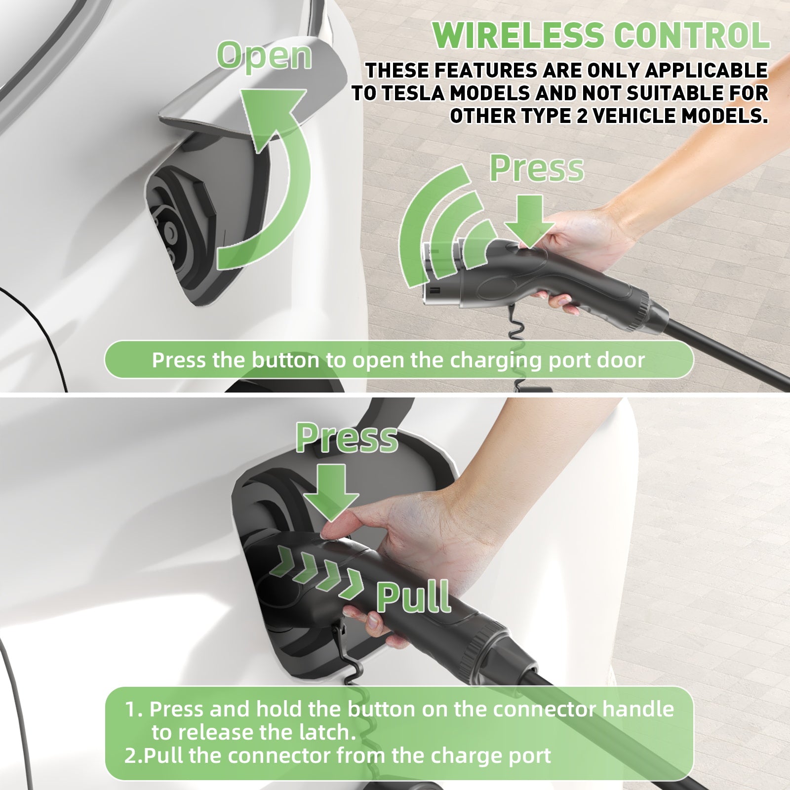 NOEIFEVO Master Traveller EV Wallbox 11kW mit Tesla Unlock-Taste, Mobile Ladestation 3-Phasen 400V (6-16A einstellbar), 5m/10m Type 2 Ladekabel mit EU-Reiseadapter (CEE32/CEE16A/Schuko/Type2 Stecker).