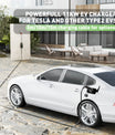 NOEIFEVO Master Traveller EV Wallbox 11kW mit Tesla Unlock-Taste, Mobile Ladestation 3-Phasen 400V (6-16A einstellbar), 5m/10m Type 2 Ladekabel mit EU-Reiseadapter (CEE32/CEE16A/Schuko/Type2 Stecker).