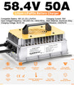  NOEIFEVO 58,4 V 50 A LiFePO4 Caricabatterie per batteria LiFePO4 51,2 V (48 V) 16S, impermeabile, 0 V BMS attivato