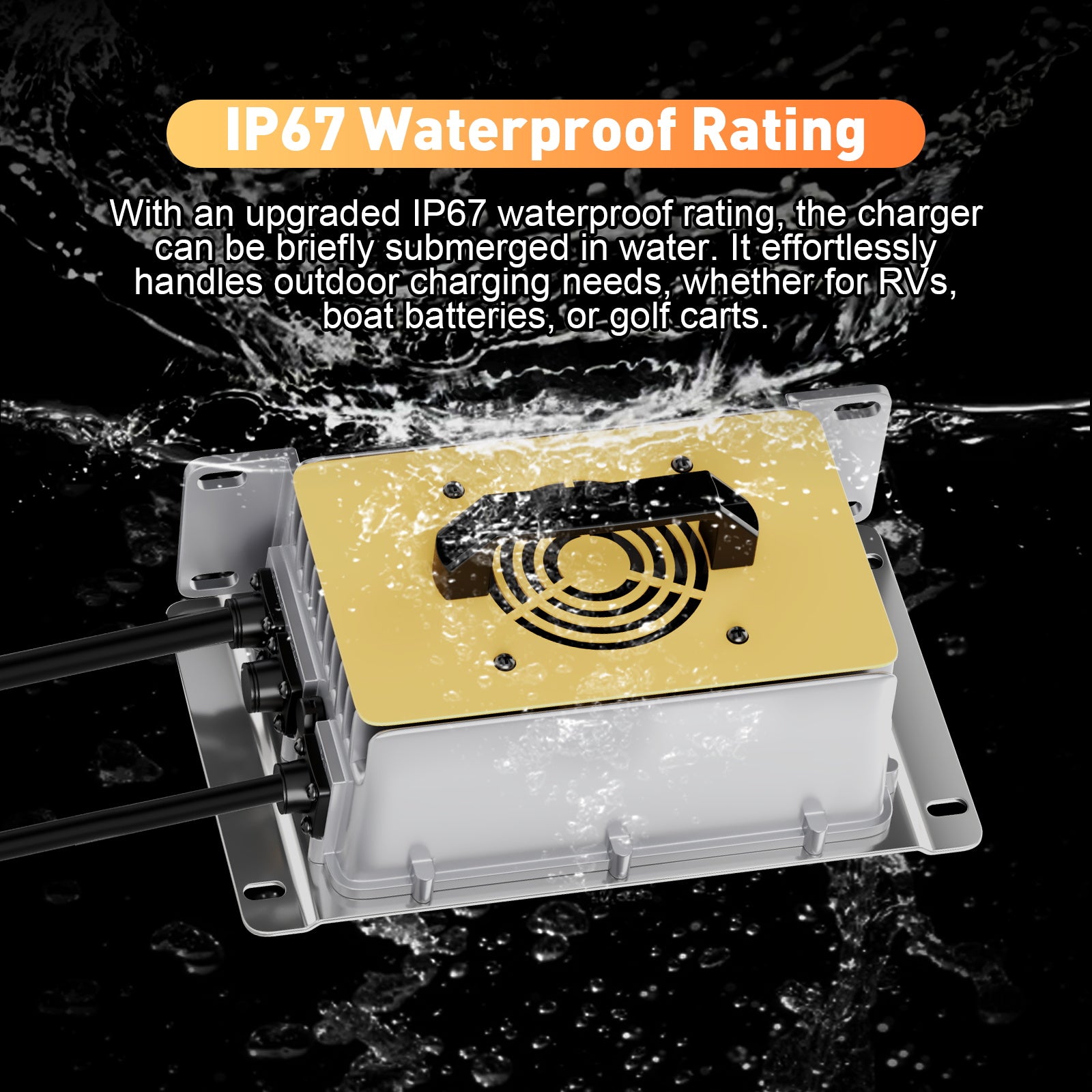 NOEIFEVO 29,2V 50A snabbladdare för 24V 25,6V Litium LiFePO4-batteri, vattentätt, 0V BMS Aktivera