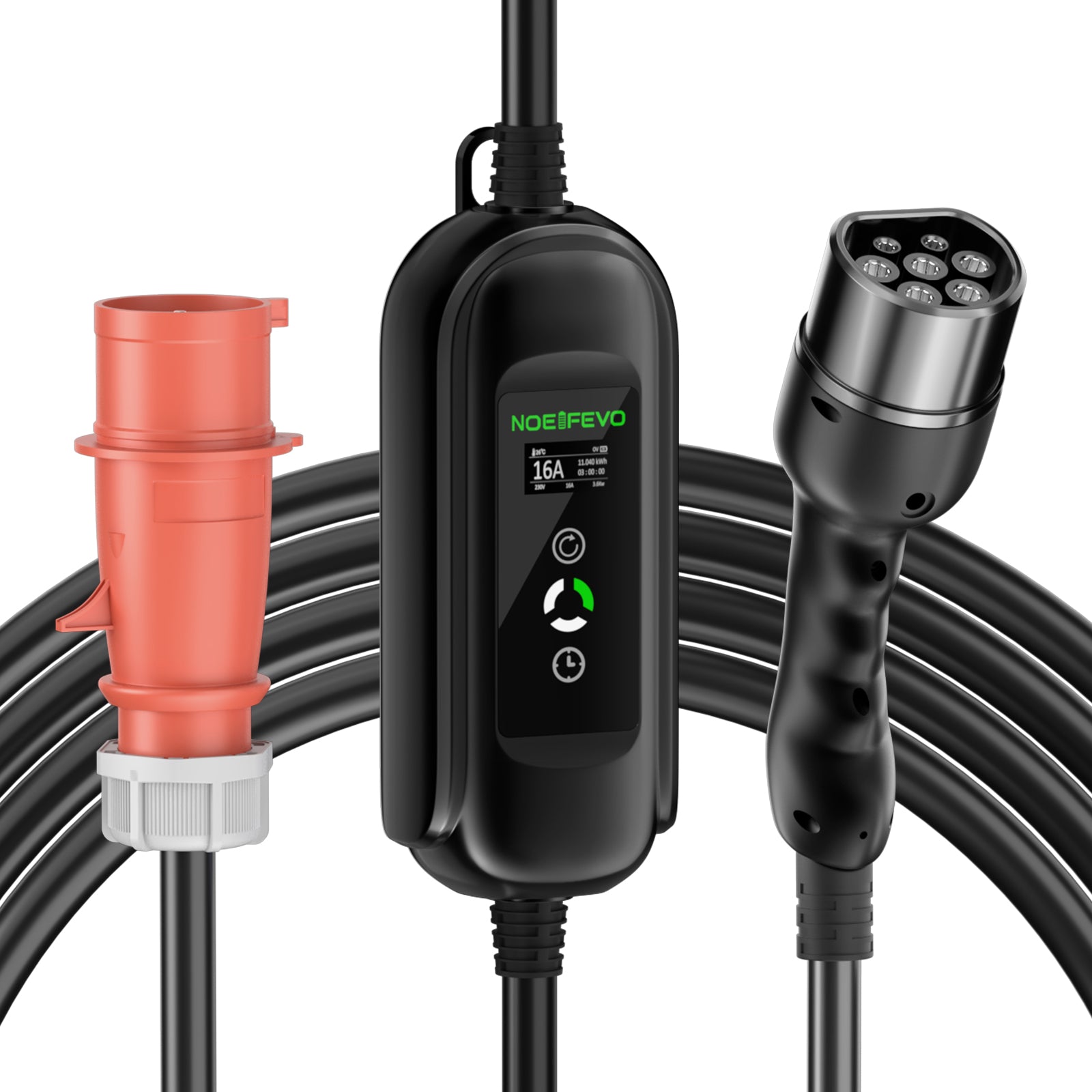 Noeifevo Type2 EV nabíjací kábel, 11KW 16A CEE 5m/10m/15m  mobilná nabíjačka EV, DC6mA RCD ochrana