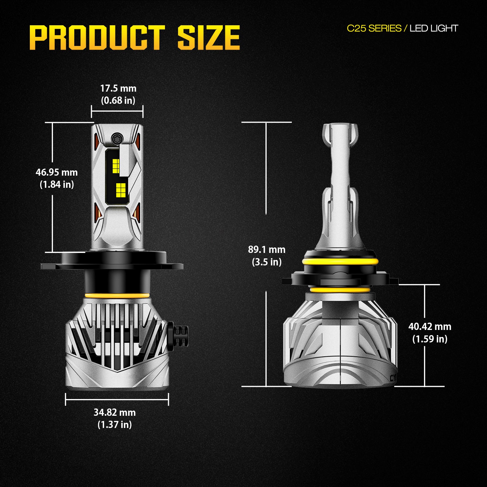 NOEIFEVO H4 Lampa Reflektorowa do Samochodu, 30 000 Lumenów, 130W, 6500K Biała, IP68 Wodoodporna, Żywotność 100 000 Godzin, Światło Drogowe i Światło Dalekosiężne