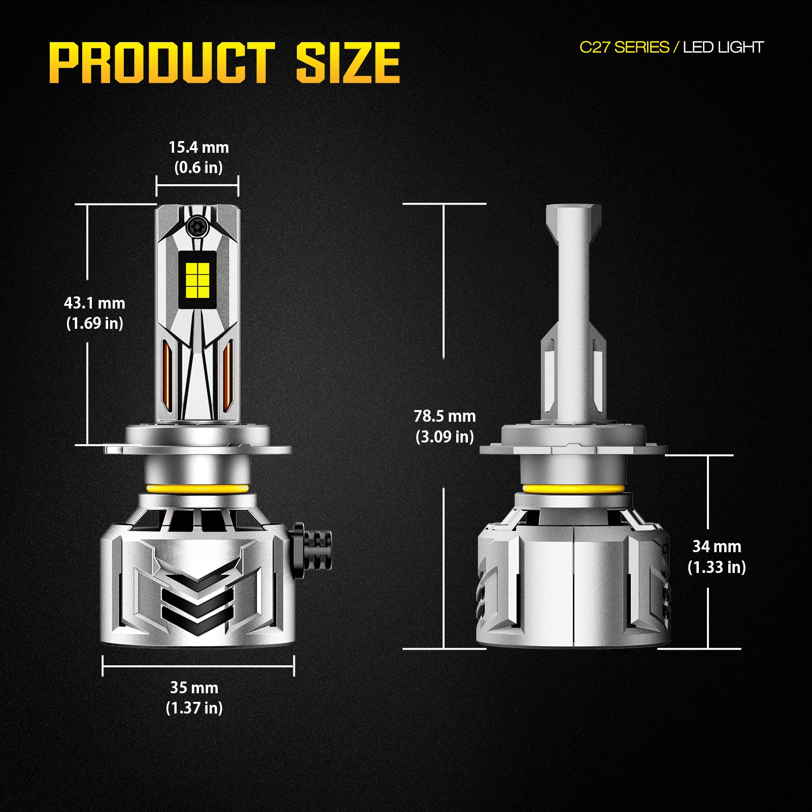 NOEIFEVO H7 LED světlomet, 60 000 lumenů, 240W, 6500K bílá, IP68 vodotěsný, životnost 100 000 hodin, dálková a potkávací světla