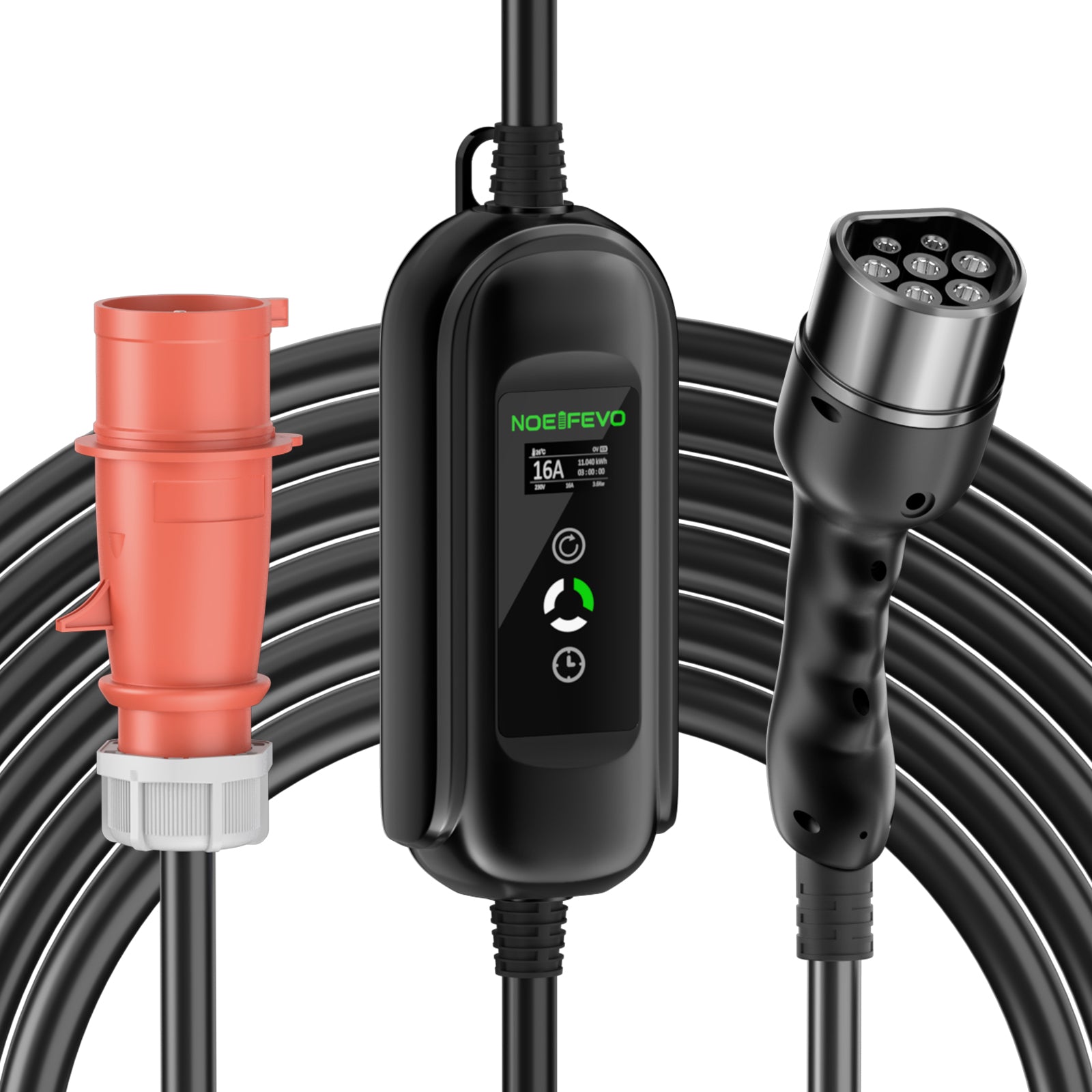 Noeifevo Type2 EV nabíjací kábel, 11KW 16A CEE 5m/10m/15m  mobilná nabíjačka EV, DC6mA RCD ochrana