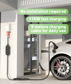 11KW nabíjacia stanica pre elektromobily, 16A 3-fázová mobilná nabíjačka typu 2 pre elektrické vozidlá, CEE 16A zástrčka, 5 metrový kábel EVSE Wallbox