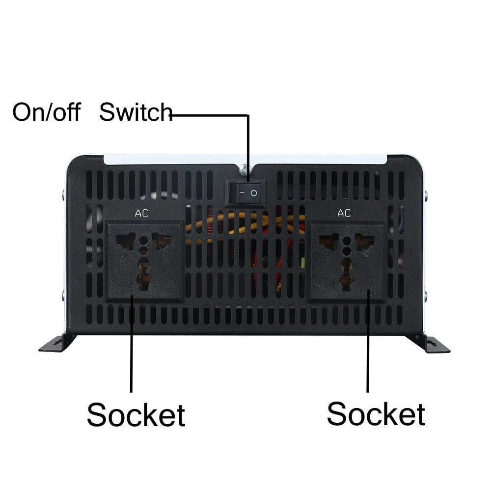 2500W až 6000W čistě sinusový měnič, 48V až 230V čistý sinusový měnič s dálkově ovládaným dvouzásuvkovým měničem