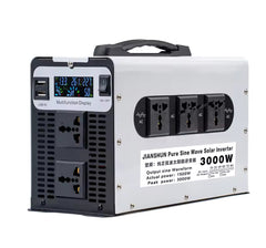 Čistý sinusový měnič 1500W/3000W DC 12V 24V 48V 60V 72V na AC 220V 50Hz měnič pro solární a automobilové baterie, s LED displejem