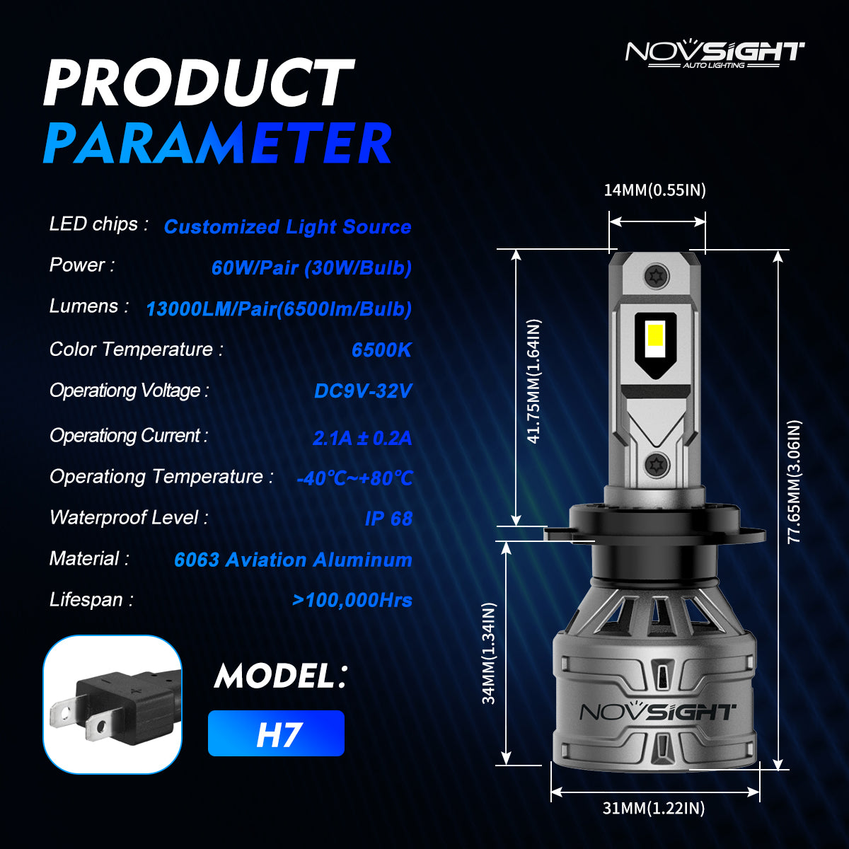 2 sztuki 60W 13000 lumenów samochodowa lampa reflektorowa, H1 H3 H7 H11 9005 9006 9012 H4 H13 9004 9007 lampa LED