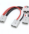 Anderson 120A 1 auf 2 Splitter Y-Typ Adapter, Anderson Stecker Kupferstecker, 8AWG Spezifikation 30cm Kabel, Maximalstrom 50 Ampere, Geeignet für Gabelstapler, Stapler und andere Fahrzeuge