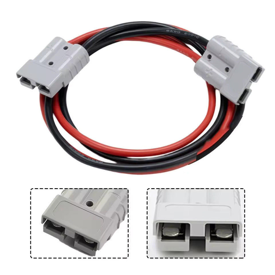 Anderson 120A 1 auf 2 Splitter Y-Typ Adapter, Anderson Stecker Kupferstecker, 8AWG Spezifikation 30cm Kabel, Maximalstrom 50 Ampere, Geeignet für Gabelstapler, Stapler und andere Fahrzeuge