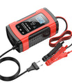 מטעין סוללות 12V 6A לרכב-אופנוע, מטעין חכם רב-תכליתי עם זיהוי טמפרטורה לסוללות עופרת-חומצה AGM, ג'ל וסוללות מחזור עמוק.