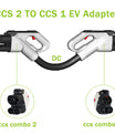 Noeifevo CCS 2 a CCS1 150A 1000V EV Adaptador, Cable de carga rápida para J1772 Coches