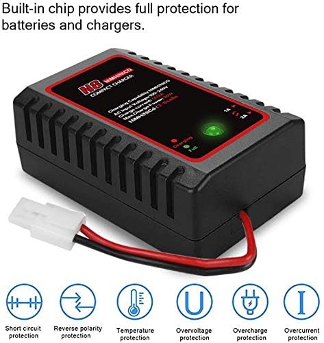 Caricabatterie Intelligente N8 per Batterie NiMH / NiCD da 2-8s 2.4V 3.6V 4.8V 6V 7.2V 8.4V 9.6V per Airsoft, Auto RC, Barche, Droni, con Connettore Standard / Mini Tamiya