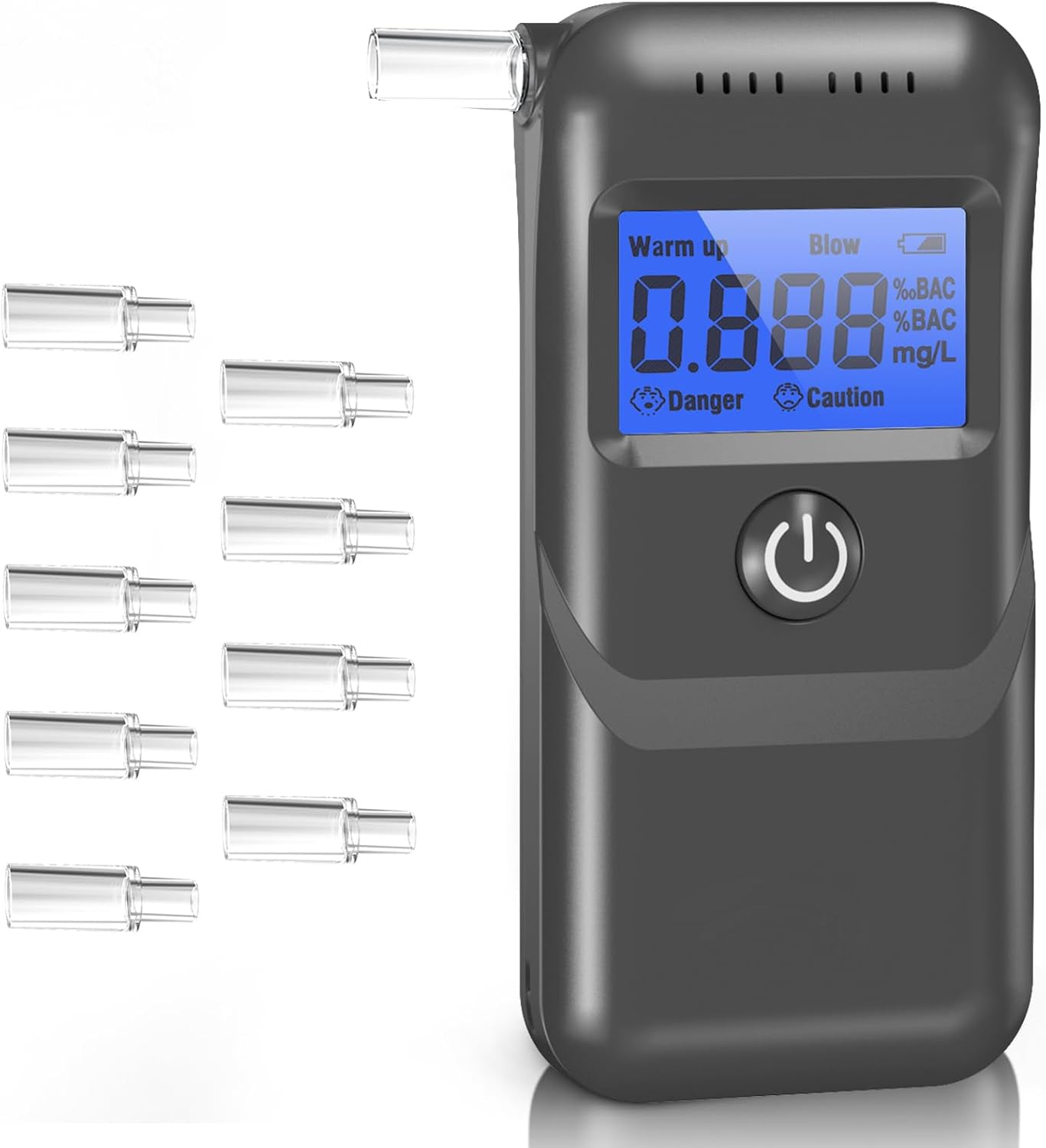 NOEIFEVO Alkotester, Professionell Alkometer med Digital Blå LCD-skärm, Andningsalkoholtestare med Hög Precision för Personligt och Professionellt Användande Hemma.